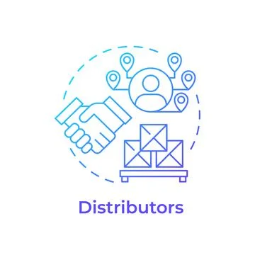 Distributors blue gradient concept icon Stock Illustration