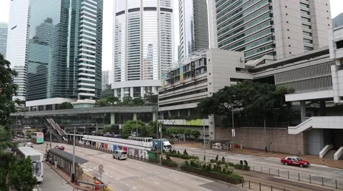 District Central is the business district of Hong Kong Vídeos de archivo 50421342