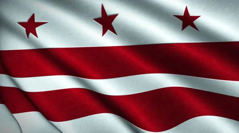 District of Columbia Flag Flying in the Wind Looping 3D Animation Vidéo 66460746