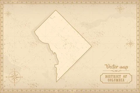 District of Columbia map, in the old style Stock Illustration