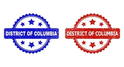 DISTRICT OF COLUMBIA Rosette Watermarks Using Unclean Texture 스톡 일러스트