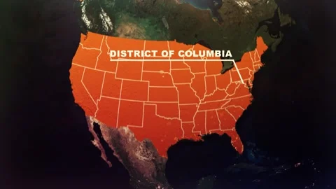 District of Columbia US State Satellite Map Animation V1 Stock Footage 303584956