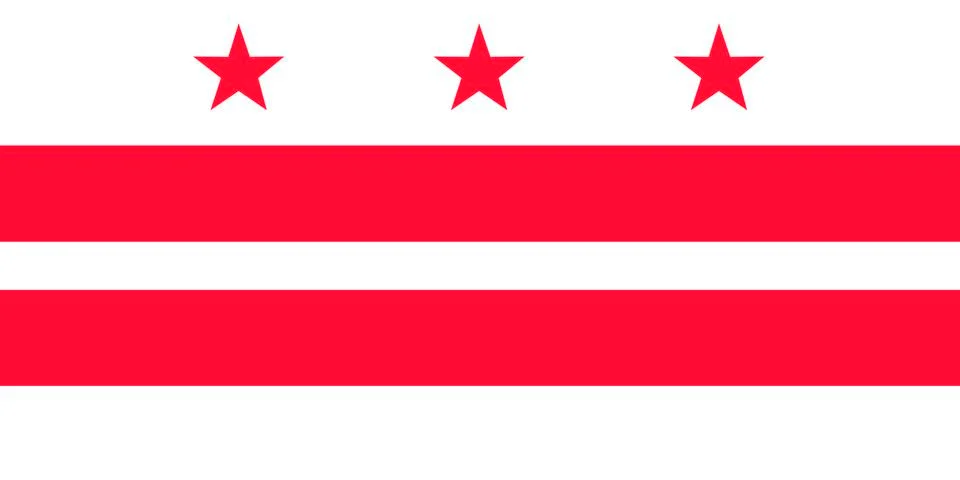 District of Columbia vector flag. Vector illustration. United States of Ameri Stock Illustration