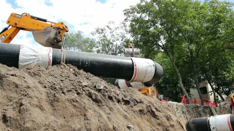 District Heating Pipe Stock Footage 29416558