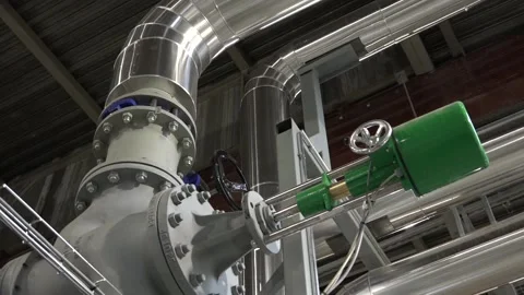 District Heating system and many pipes Stock Footage 239644306