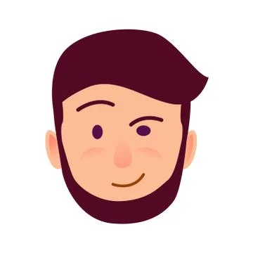 Distrustful Young Man Face Flat Vector Icon Illustrazione stock
