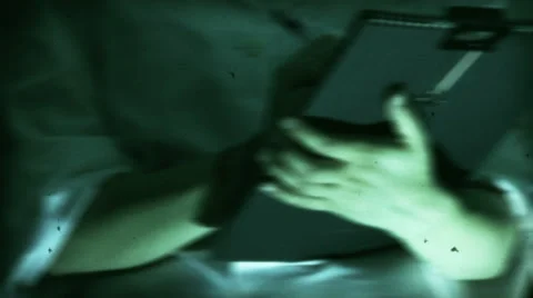 Disturbing horror sequence with priest, nurse, sadness Video stock 42873067