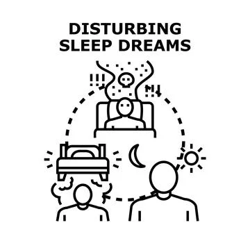Disturbing sleep dreams vector icon concept Stock Illustration