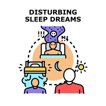 Disturbing sleep dreams vector icon concept Stock Illustration