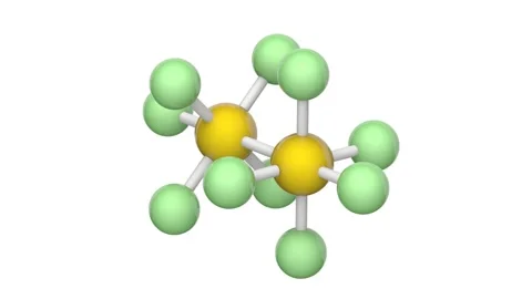 Disulfur decafluoride (S2F10). Seamless loop. White background Stock Footage 153973155