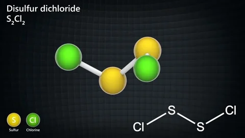 Disulfur dichloride (S2Cl2) Seamless loop. Stock Footage 153973124