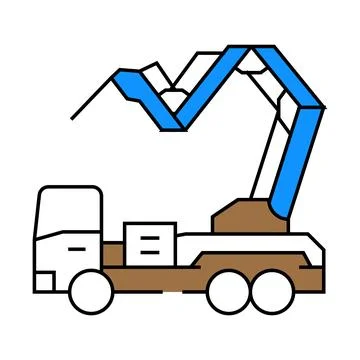 Ditch digger civil engineer icon color illustration Stock Illustration