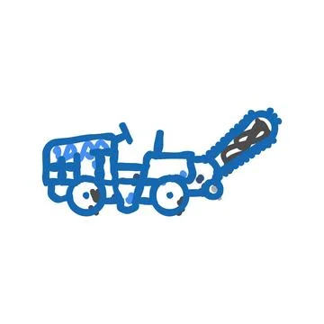 Ditch digger civil engineer icon doodle illustration Illustrazione stock