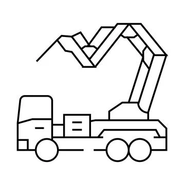 Ditch digger civil engineer line icon vector illustration Stock Illustration