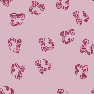 Ditch digger civil engineer line vector seamless pattern イラスト素材
