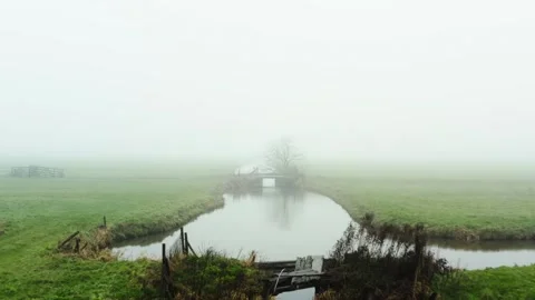 A ditch in Dutch fields Stock Footage 289907944