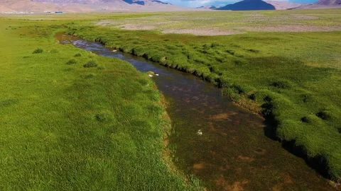 Ditch in the prairie Stock Footage 243044827