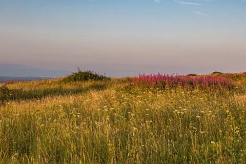 Ditchling Beacon Evening View Stock Photos