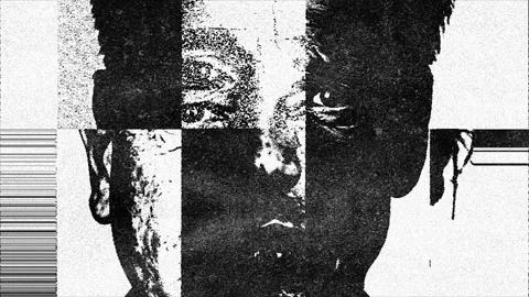 Dither Trailer Concept Noisy Grayscale Abstract Portrait with Distorted Tex.. Stock Footage 311792289