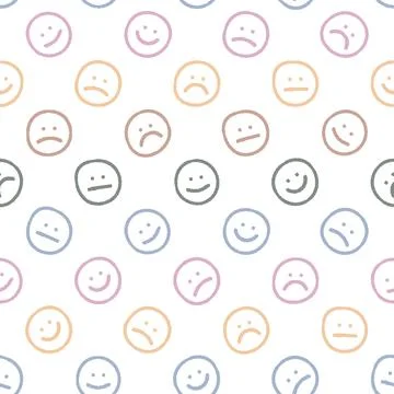 Dithered Faces Seamless Pattern. Vector seamless dithering pixel style patter Stock Illustration