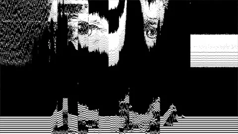 Dithered Greyscale Concept Trailer Featuring Distorted Human Faces Eyes Noi.. Stock Footage 311531730