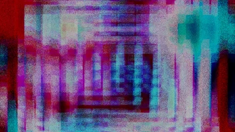Dithered Noisy Dark Multicolor Expanding Squares Stock Footage 337857011