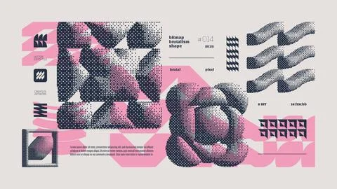Dithering bitmap abstract vector color background with Postmodern geometric.. 스톡 일러스트