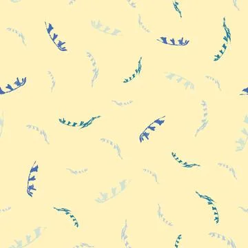 Ditsy bluebells seamless vector pattern on yellow Illustrazione stock