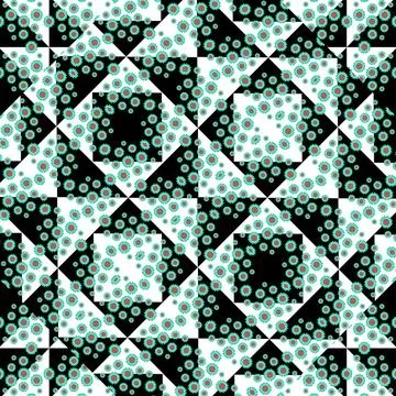 Ditsy Check Seamless Pattern Digital collage technique seamless background... Stock Photos