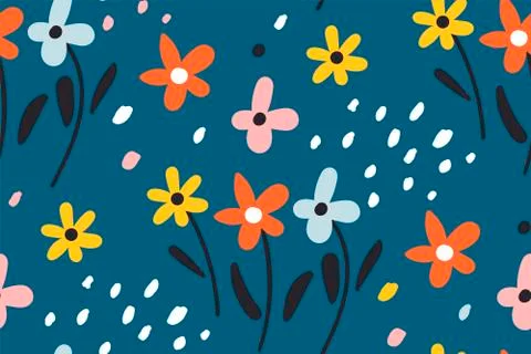 Ditsy floral background.Cute pattern in small flower. Small colorful flowers Stock Illustration
