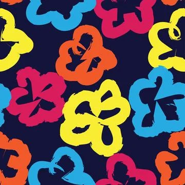 Ditsy Floral Seamless Pattern Design Stock Illustration