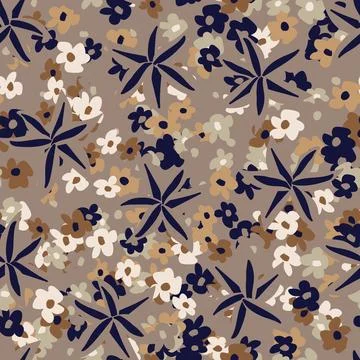 Ditsy Floral Seamless Pattern Design Stock Illustration