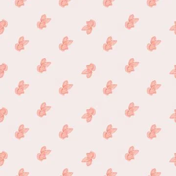 Ditsy seamlesss pattern with orange little orchid flowers print. Light blue b Illustrazione stock