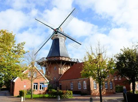 Ditzum mill Stock Photos
