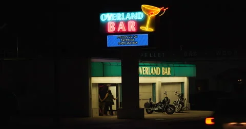 Dive bar neon sign with giant neon marti... | Stock Video | Pond5