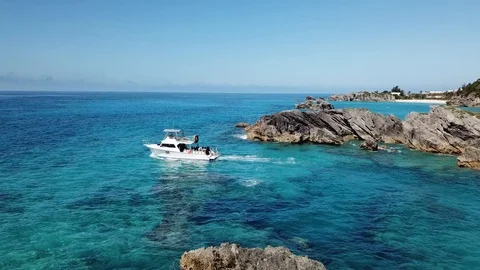 Dive Bermuda Boat Heading Out Vídeo Stock 90190829