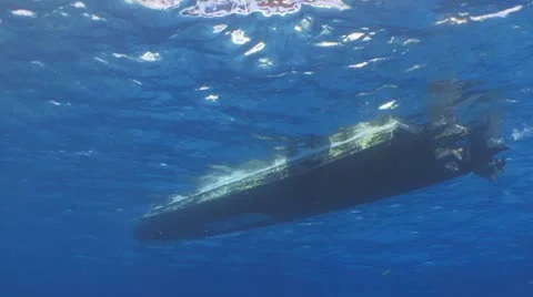 Dive boat, underwater view Видео 12094955