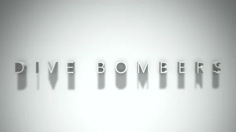 Dive bombers 3D title animation white text on a white background Stock Footage 299428913