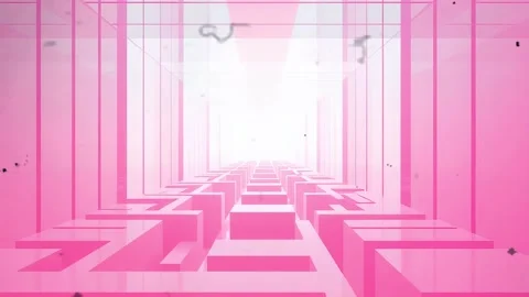 Dive Deep into the Pink Maze: A Geometric 3D Animation for Dreamers and Creator Stock Footage 330320816