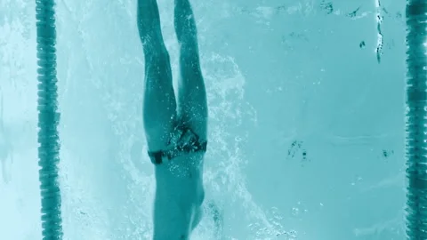 Dive into the hotel's swimming complex, where guests swim casually in clear, spa Stock Footage 258096085