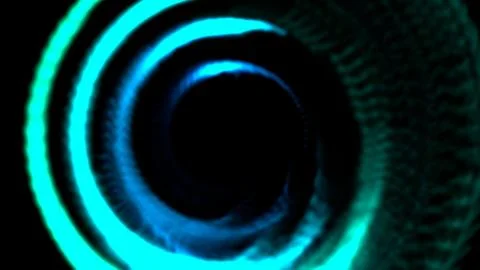 Dive into a mesmerizing spiral of vibrant turquoise light and dark mystery for Stock Illustration