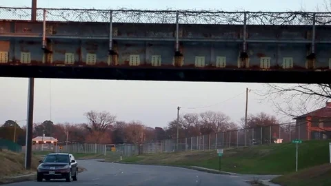 Dive under a train bridge Stock Footage 83695532