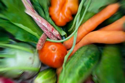 Dive into the vegetables Stock Photos