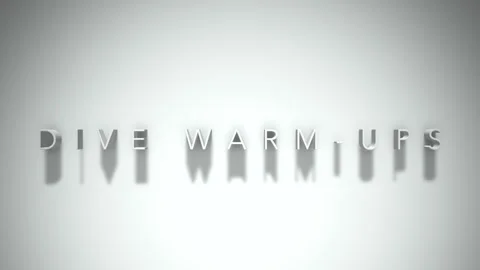 Dive warm ups 3D title animation white text on a white background Stock Footage 300618272
