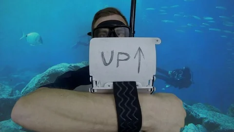 DIVEMASTER IS WRITTING ON THE PLATE SIGNA- UP 動画素材 127387396