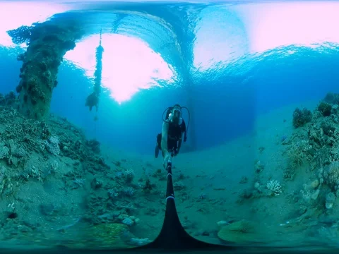 Diver 360vr Vídeos de archivo 78887469
