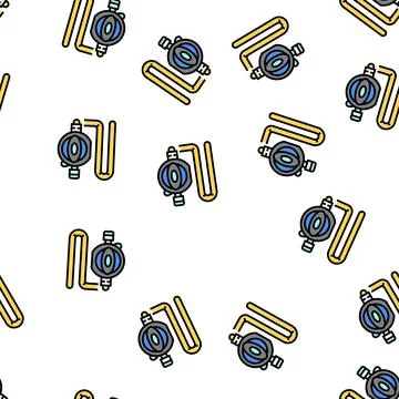 Diver breath tool vector seamless pattern Illustrazione stock