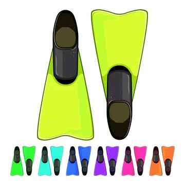 Diver flippers cartoon vector graphic Stock Illustration