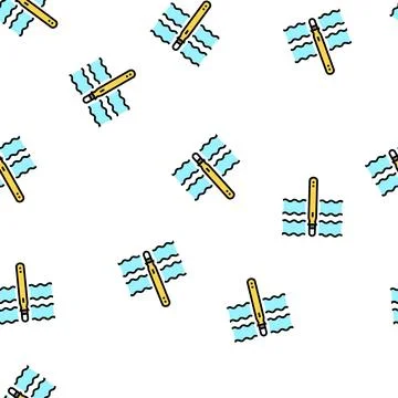 Diver float vector seamless pattern sign イラスト素材