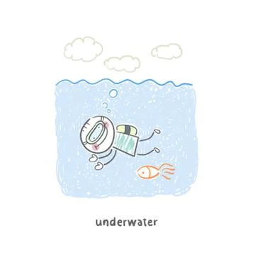 Diver Stock Illustration